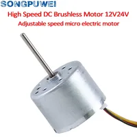 Moteur CC sans balais micro 12V/24V 4500-9000 tr/min, haute vitesse, PWM réglable CW/CCW, 2418 avec driver intégré, aimant permanent, usage domestique