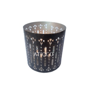 Luxury Nordic Custom Simple Colored Cylinder <b>Candle</b> Jar Matt <b>Concrete</b> Votive and Tealight Metal Wholesale - Product Image 1