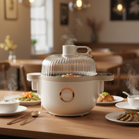 DELILOC Robot de cuisine multifonctionnel domestique 1400W avec wok rotatif