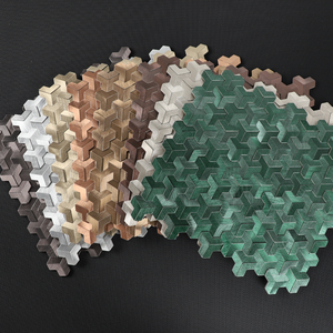 Dosseret auto-adhésif en aluminium brossé, texture 3D haute-basse, carreaux de mosaïque à coller et à décoller pour la cuisine - Product Image 6