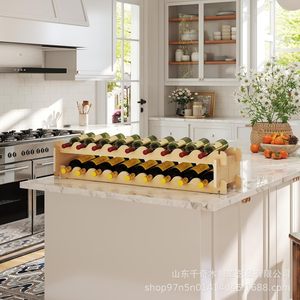 Range-bouteilles empilable en bois 6 niveaux en bouleau, autoportant, pour caves - Product Image 2