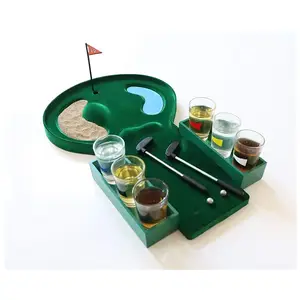 ゴルフ飲用ゲームセットショットグラス飲用小さなゴルフバーゲームパーティーゲームガラス付き