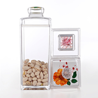 Dekorativer Acrylbehälter mit Eigenem Logo, Transparentes Quadratisches Acryl-Aufbewahrungsglas für Lebensmittel und Tee, Küchen-Vorratsdose