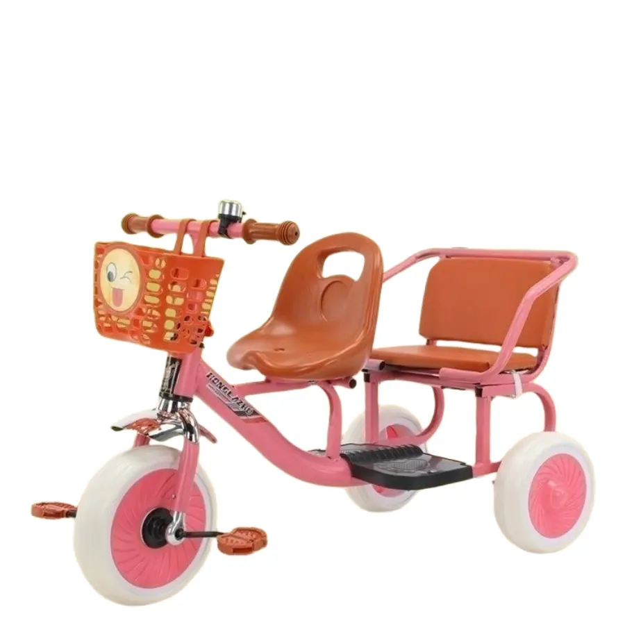 รถสามล้อสำหรับเด็ก2คนจักรยานเด็กกลางแจ้งสามล้อแบบสองที่นั่ง