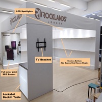 Stand d'exposition portable rétroéclairé, pliable et modulaire, en aluminium SEG 20x20, avec impression personnalisée sur tissu, pour présentoirs publicitaires