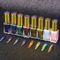 Nouveautés Menghe : Poudre miroir Aurora 5 ml, vernis à ongles métallique effet miroir, liquide magique sans poussière, chrome pour ongles