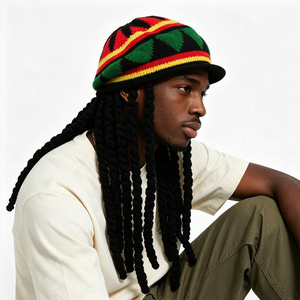 Béret tressé tricoté pour <span class=keywords><strong>homme</strong></span>, style jamaïcain arc-en-ciel, pour Halloween, Reggae, ou usage quotidien et fêtes - Product Image 2