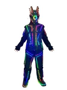 Costume de robot pixel numérique LED pleine couleur Kryoman <span class=keywords><strong>David</strong></span> <span class=keywords><strong>Guetta</strong></span> Future Clothing, marcheur sur échasses, pour adultes, fête de célébration, salle de bal - Product Image 1
