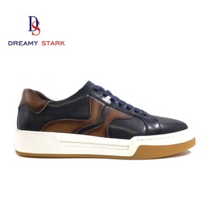 Cow Genuine <b>Leather</b> Two Tone Color Sport Shoes for Men Custom logo Handmade <b>Sneaker</b> Breathable Walking Style Shoes Luxury - Product Image 4