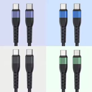 1M Braided Nylon <b>USB</b> <b>C</b> Data <b>Cable</b> Fast Charging 3A 60W <b>Type</b>-<b>C</b> to <b>Type</b>-<b>C</b> Charger <b>Cable</b> Fully Compatible Mobile Phone <b>Cable</b> - Product Image 2