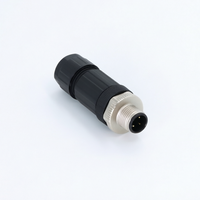 KRONZ M12 A-Coded, connecteur mâle 4 broches à bornes à vis, répartiteur en Y câblable sur site, double sortie de câble, double entrée de fil, IP67, industriel