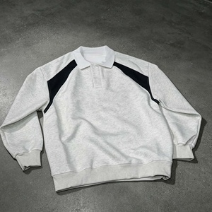 Sweat-shirts pour hommes de haute qualité, décontractés, surdimensionnés, en tissu patchwork, avec logo brodé personnalisé - Product Image 5