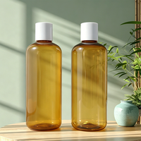 Botol Kosmetik Perawatan Kulit Plastik Coklat Kosong 500ml/16oz dengan Tutup Sekrup (Boston Round)