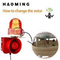 Alarme sirène LED à détecteur de mouvement micro-ondes 20W 120dB avec télécommande USB IR pour système d'avertissement de sécurité intérieur/extérieur
