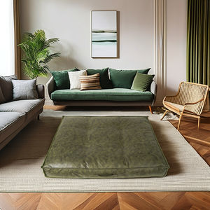 Coussin de lit de chien en cuir de refroidissement de luxe coussin de lit imperméable pour animaux de compagnie <span class=keywords><strong>avec</strong></span> poignée pour l'été - Product Image 1