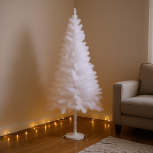 Árbol de Navidad Artificial de PVC Blanco de 1.5 m, Decorativo para Interiores, Árbol de Esquina, Ligero y Fácil de Instalar - Product Image 2