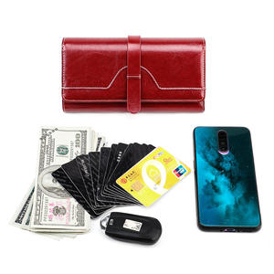 Andong RFID <b>Ladies</b> <b>Wallet</b> Trifold <b>Wallet</b> Japanese Korean Style Phone Coin <b>Purse</b> Genuine Cow Leather - Product Image 2