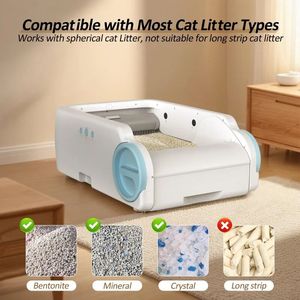 Elecpet Oem Smart App Control Self-Cleaning Automatic Open-Top Cat <span class=keywords><strong>Litter</strong></span> <span class=keywords><strong>Box</strong></span> com sensores de segurança duplos e sistema livre de odores - Product Image 3