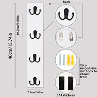 D5145 Crochet mural simple sans perçage en forme de W pour porte, porte-clés, chapeaux, vêtements, décoration murale