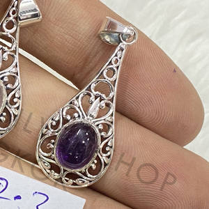 Colgante de piedras preciosas Encantador Plata de Ley 925 Auténtico con Diseño Artesanal - Product Image 3