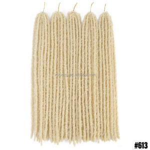 Locs פרפרים בעבודת יד הרחבות שיער סרוג 18 אינץ 'מנעולים סינטטיים מתולתל יחיד בסגנון weft - Product Image 2