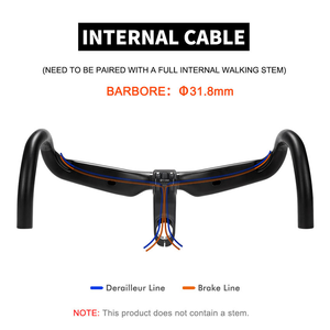 Guidon de vélo de route TOSEEK TR5000 en fibre de carbone, accessoires de vélo de route, câblage interne complet, guidons de vélo de route, pièces de vélo - Product Image 3