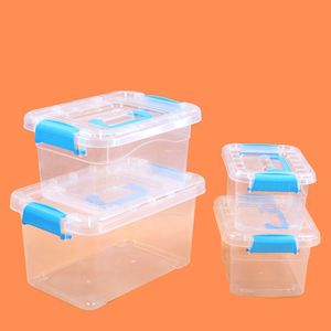 Boîte de rangement en plastique transparent avec couvercle, organisateur de bureau rectangulaire de qualité alimentaire pour jouets, bijoux, matériel, pâte à modeler, LEGO - Product Image 4