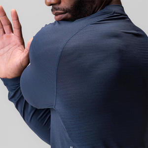 Camiseta de gimnasio de secado rápido personalizada para hombre, camisetas de manga larga informales sólidas, camiseta de compresión ajustada para ropa deportiva - Product Image 3