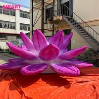 Décoration d'événement Fleur de lotus gonflable blanche, Fleurs de lotus gonflables décoratives à LED pour activités thématiques