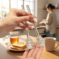 Bâtonnets mélangeurs et distributeurs de miel en verre transparent, écologiques, légers, à long manche