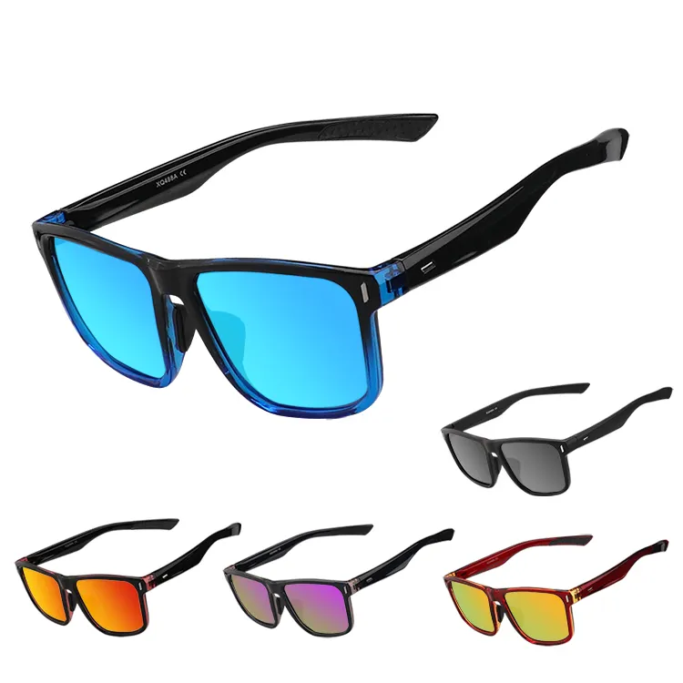 Di alta qualità UV400 anteojo HD polarizzato proteggere golf occhiali da sole pesca con cornice quadrata lente a specchio occhiali da sole