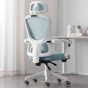 고품질 스폰지 게임 의자 블루 패브릭 Pp 팔 360 회전 메쉬 의자 높이 조정 가능한 인체 공학적 사무실 의자 사무실