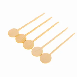 Wholesale Sales By Mail Disposable Wooden Coffee Stirrers Disc Top Stirrers
