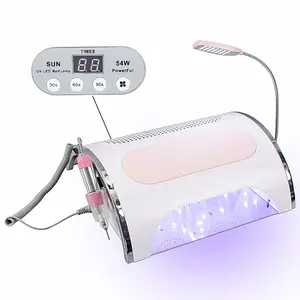 Nail Điện Máy Khoan Máy Nail Dust Collector Vacuum LED Chiếu Sáng 54W UV Đèn 4 trong 1 Công Cụ Làm Móng Tay Móng Tay nghệ thuật Thiết Bị