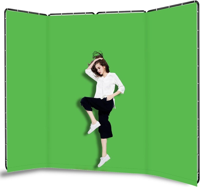 4*2.4m Portable Foldable Chromakey Green Screen Backdrop Photography Background Support System for Photo Studio Live Streaming