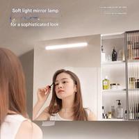 Kabinet Kamar Mandi PVC Hotel Mewah Modern 60 cm Cermin Vanity Lighting Tahan Air Terpasang di Dinding dengan Meja Keramik
