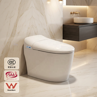 WC intelligent monobloc SAA WaterMark avec bidet intégré, siphon en S, siège chauffant, lavage féminin, massage, mode enfant, affichage LED et télécommande sans fil