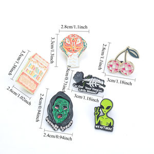 1/6 Piezas [Broches de Solapa Creativos Góticos] Broche de Dibujos Animados Minimalista Punk Gótico, Lindo Insignia de Solapa Punk Gótico - Product Image 4