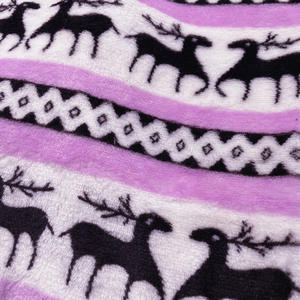 Tissu de <span class=keywords><strong>robe</strong></span> imprimé en flanelle double face pour enfants Style de Noël Flocon de neige Faon Carré Tricoté Polyester Coton Stock - Product Image 4