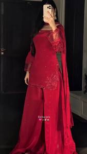 Full Sleeve Readymade Silk <b>Top</b> Lehenga with Dupatta Set for Women Party Heavy Embroidery 5mm Sequence Work Suit - Product Image 4