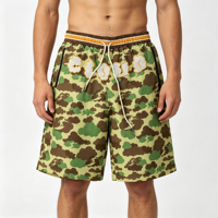 Shorts de sport pour hommes à séchage rapide et respirants, pour l'entraînement et la course, avec taille élastique et motif tissé, shorts tendance