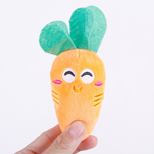Custom Plush Stuffed Sponge Squeaky Sound Cute Vegetable Watermelon <b>Orange</b> Carrot Shape Design Cat Dog Puppy Chew Toy - Product Image 3