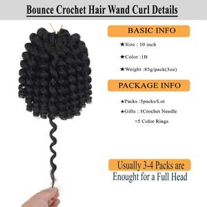 10นิ้วไม้เรียวธรรมชาติสีดำสำหรับ<span class=keywords><strong>ผู้หญิง</strong></span>ผมถักโครเชต์ผมหยิกเป็นวง - Product Image 2