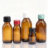 Bouteille en verre ambré de 500 ml pour sirop, récipient pour liquides oraux avec bouchon à vis pour médicaments contre la toux, extraits de plantes, compléments nutritionnels