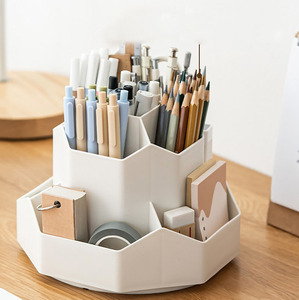 360-Degree Spinning Pen pencil Stationery holder rotatable desk storage organizer