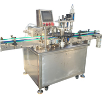 Machine de remplissage, de bouchage et d'étiquetage automatique monobloc rotative pour flacons d'huiles essentielles de 15 ml avec plateau tournant