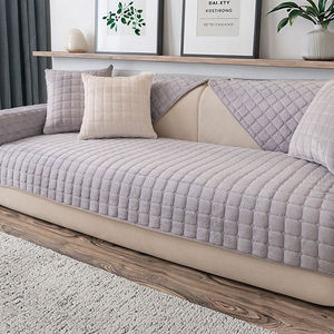 2025 आधुनिक अनुभागीय स्लाइपकवर उच्च गुणवत्ता वाले वाटरप्रूफ पॉलिएस्टर कपड़े गैर-स्लिप कुशन ज्यामितीय सादे शैली सोफे कवर - Product Image 1