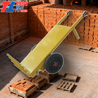 Chariot de chantier pliable à deux roues, incliné, fermé, à propulsion manuelle, pour le transport de briques