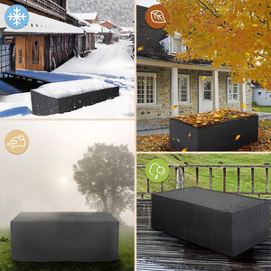 Outdoor Furniture Cover 210D Oxford Cloth Dustproof Waterproof Table Chair Protector Minimalist Style - Product Image 3