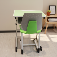 Ensemble chaise et bureau vert pour étudiant débutant, en acier et plastique, mobilier scolaire moderne pour salle de classe, ergonomique, hauteur réglable, pour la maison et le bureau